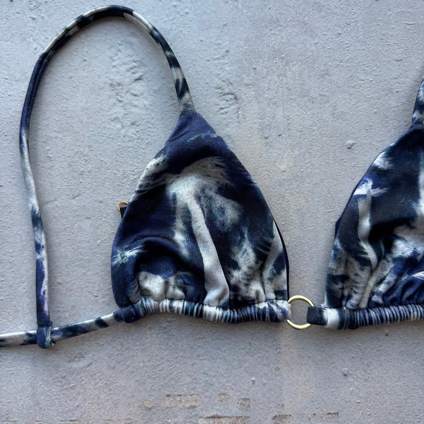 Midnight in Mykonos Triangle Ring Bikini Top