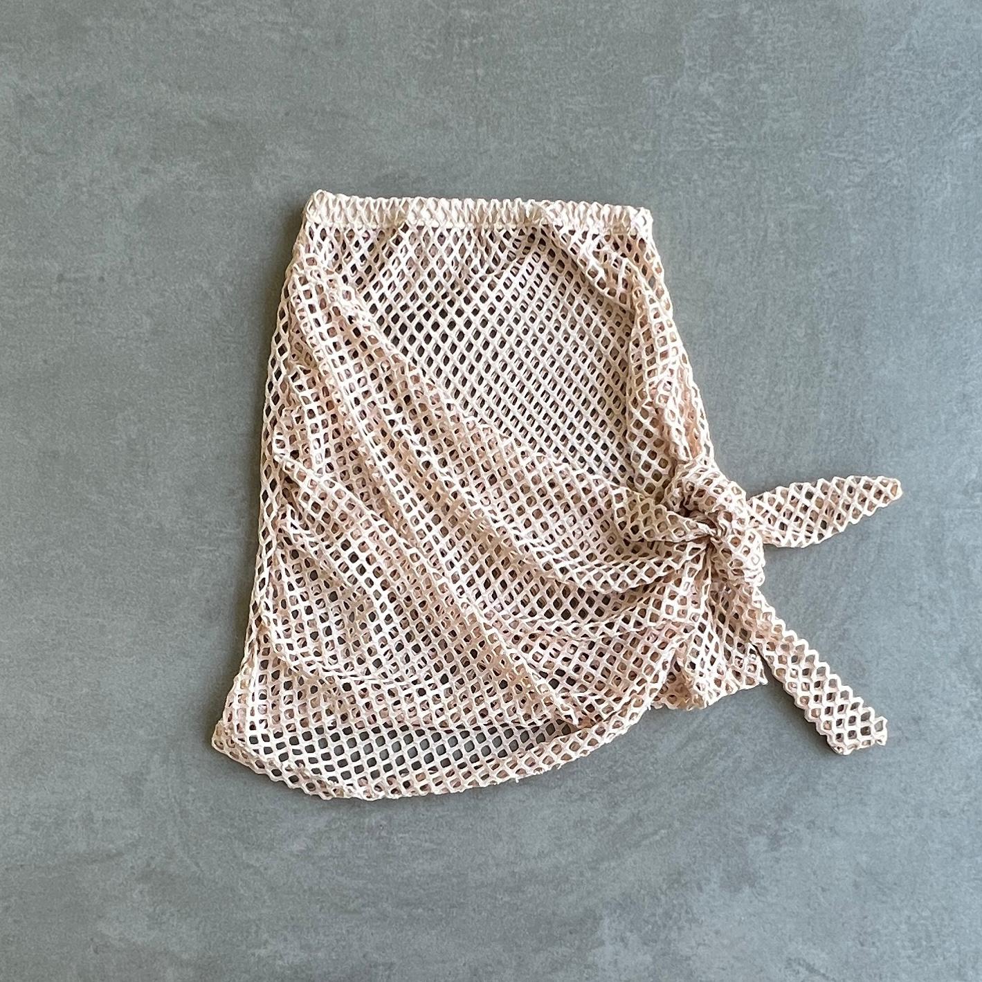 Mini Beach Skirt Mesh Beige