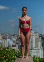 Load image into Gallery viewer, WineBerry Textured Mirella Strapless Bikini Top

