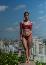 Load image into Gallery viewer, WineBerry Textured Nicole Bikini Top