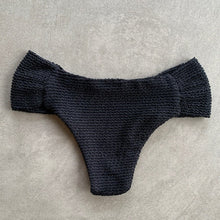 Load image into Gallery viewer, Onyx Black Textured Classy Cheeky Bikini Bottom