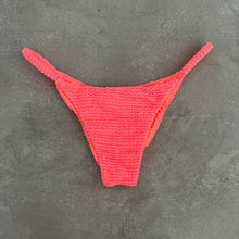 Load image into Gallery viewer, Neon Pink Flamingo Textured Tanga Bikini Bottom
