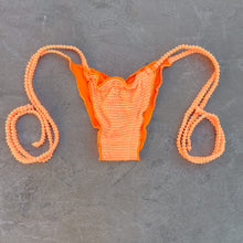 Load image into Gallery viewer, Energy Orange Textured Ripple Side Tie Bikini Bottom

