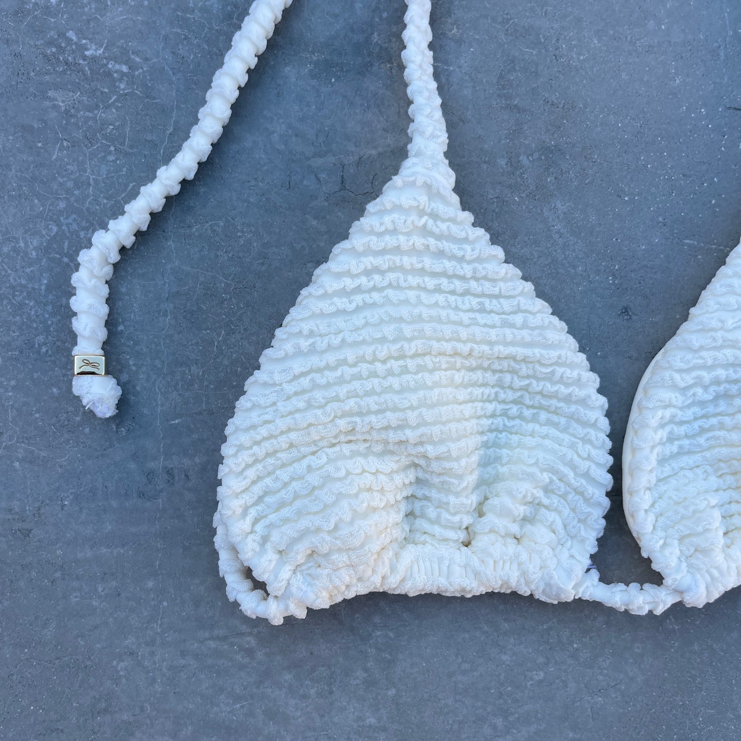 Pearl Textured Triangle Bikini Top