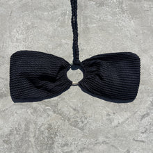 Load image into Gallery viewer, Onyx Black Textured Strapless Bikini Top