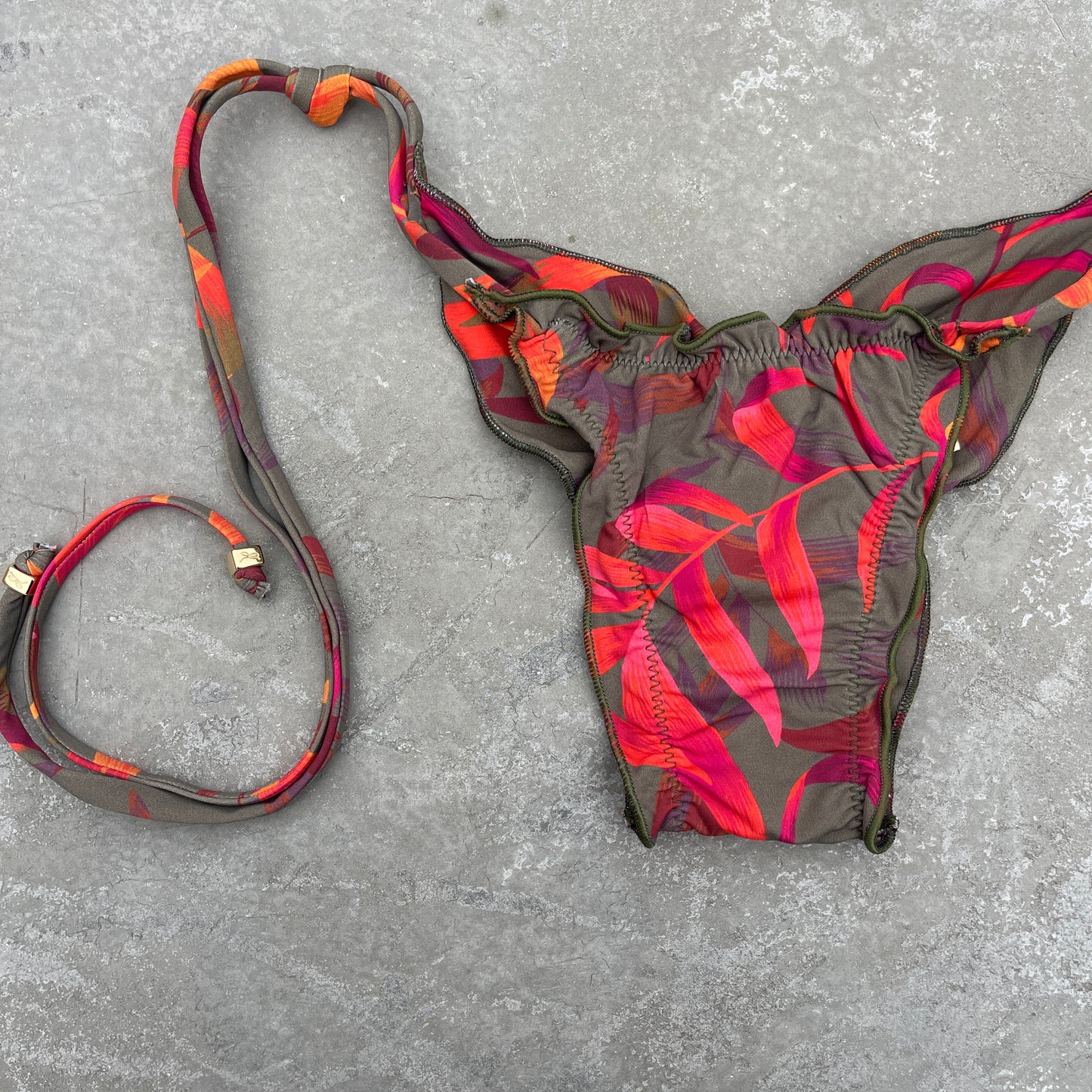 Neon Jungle Ripple Side Tie Bottom