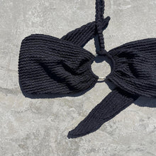 Load image into Gallery viewer, Onyx Black Textured Strapless Bikini Top