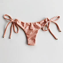 Load image into Gallery viewer, Rose Gold Striped Side Tie Bikini Bottom