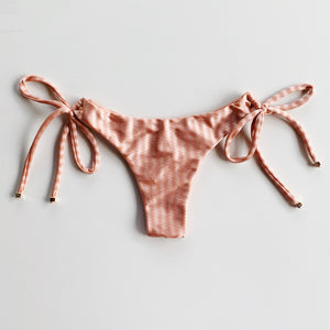 Rose Gold Striped Side Tie Bikini Bottom