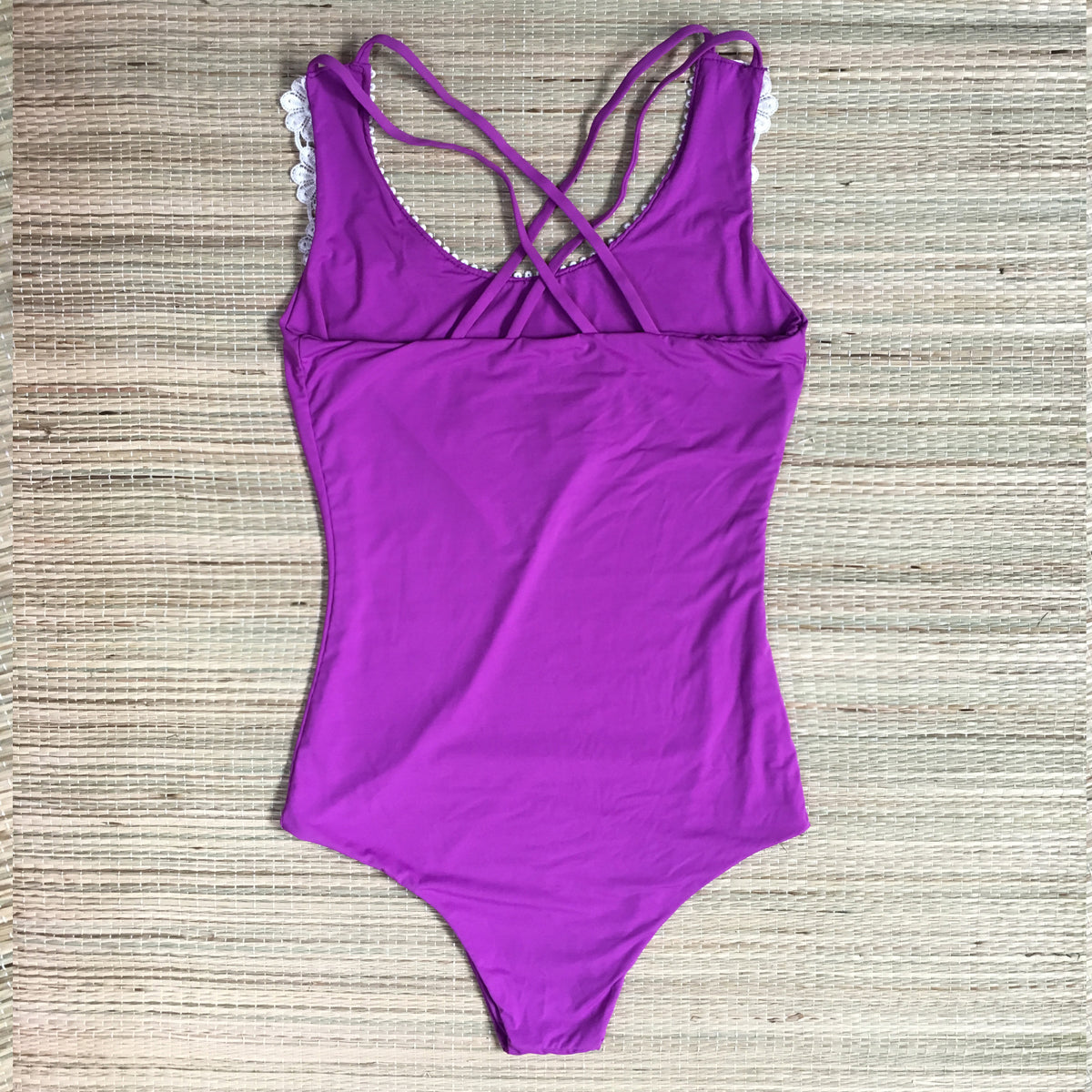 Floripa Purple One Piece Lace Detail Swimwear