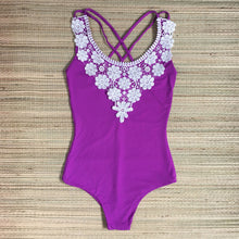Load image into Gallery viewer, Floripa Purple One Piece Lace Detail Swimwear