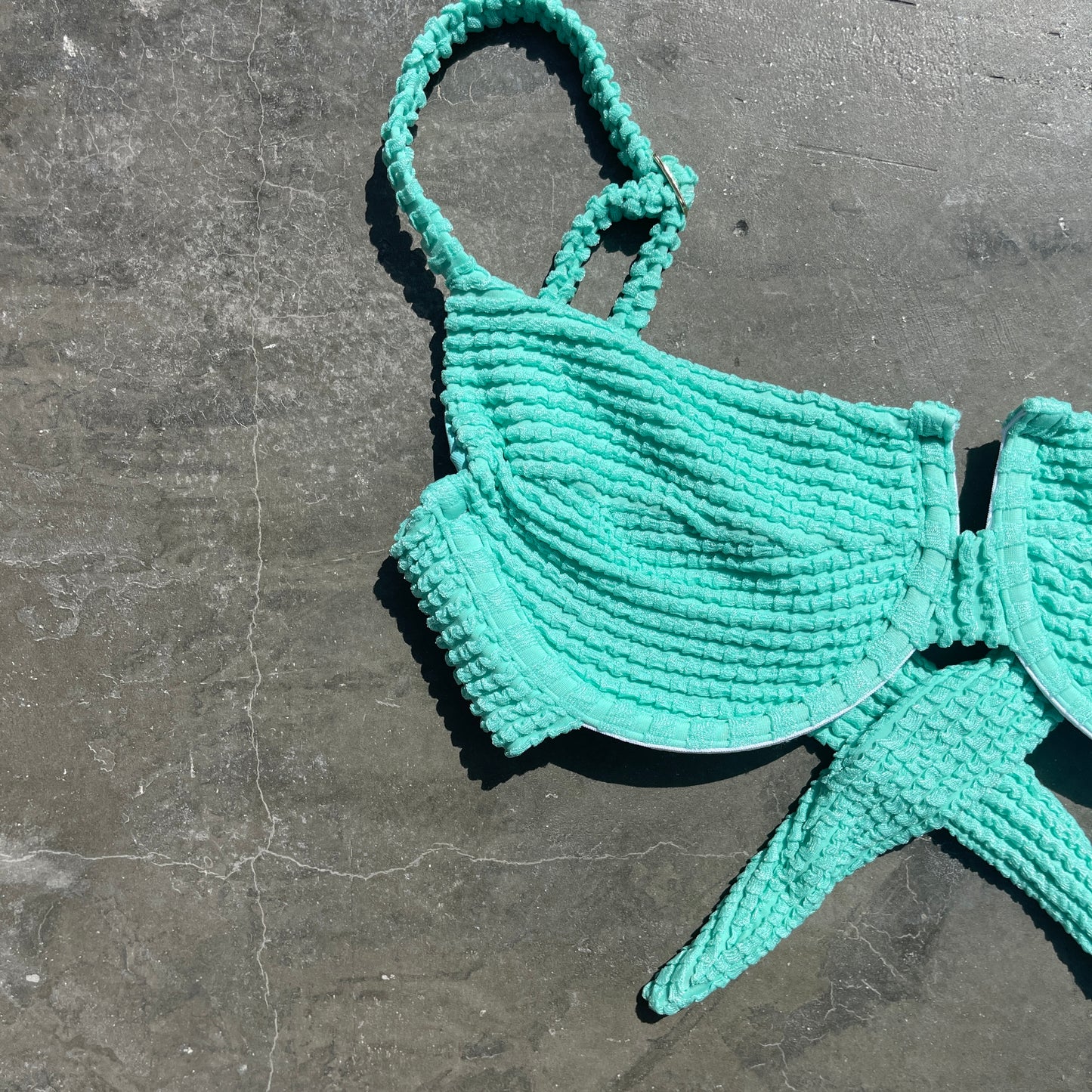 Atlantis Goddess Textured Panneled Bikini Top