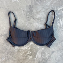 Load image into Gallery viewer, Black Striped Panneled Bikini Top