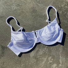 Load image into Gallery viewer, Ribbed White Panneled Bikini Top