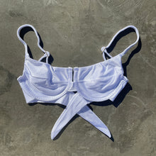 Load image into Gallery viewer, Ribbed White Panneled Bikini Top