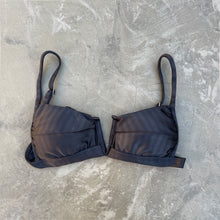 Load image into Gallery viewer, Black Striped Squared V Bikini Top