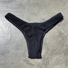 Load image into Gallery viewer, Onyx Black Textured Bia Bikini Bottom