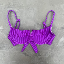 Load image into Gallery viewer, Purple Striped Panneled Bikini Top