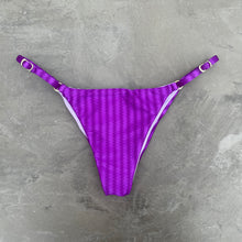 Load image into Gallery viewer, Purple Striped Tanga Bikini Bottom