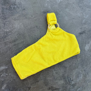 Yellow Sunrise Textured Jade Bikini Top