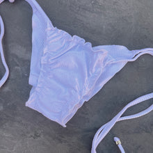 Load image into Gallery viewer, Ribbed White Ripple Side Tie Bikini Bottom