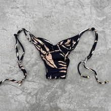 Load image into Gallery viewer, Bleached Leaves Black Ripple Side Tie Bottom
