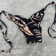 Load image into Gallery viewer, Bleached Leaves Black Ripple Side Tie Bottom