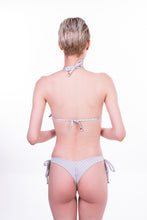 Load image into Gallery viewer, Silver Striped Side Tie Bikini Bottom