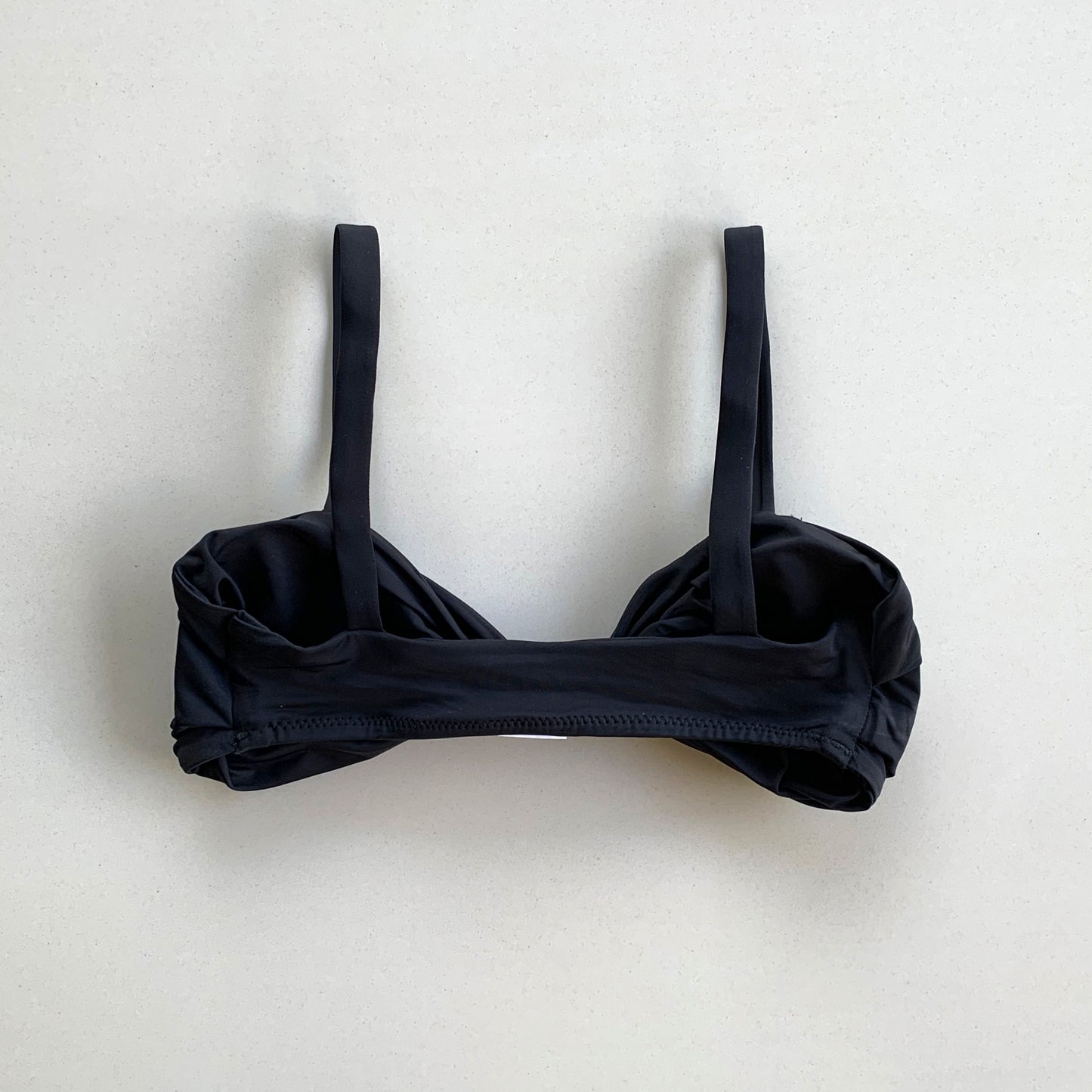 Light Black Retro Knotted Bikini Top