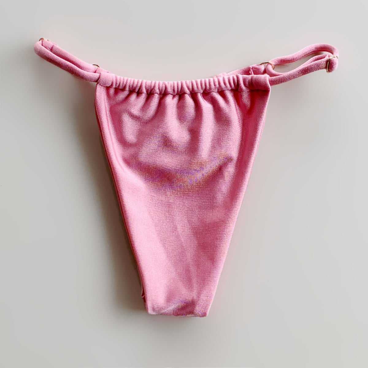 Plain microfibre tanga bikini bottom - dark pink - Undiz