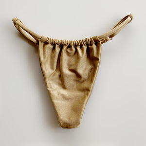 Almond Bronze Tanga Curtain Bikini Bottom