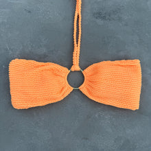 Load image into Gallery viewer, Energy Orange Textured Strapless Bikini Top
