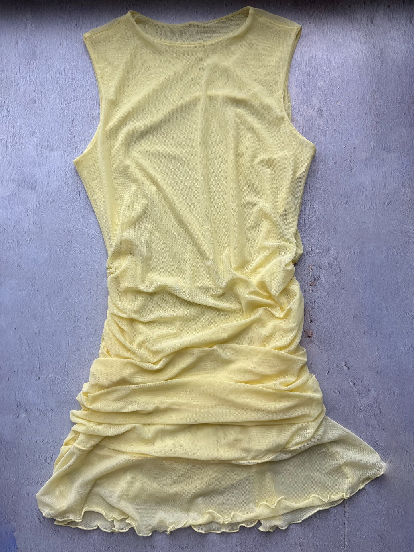 Yellow Mesh Tule Dress