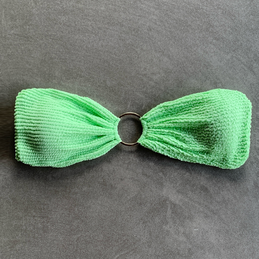 Minty Haze Textured Strapless Bikini Top