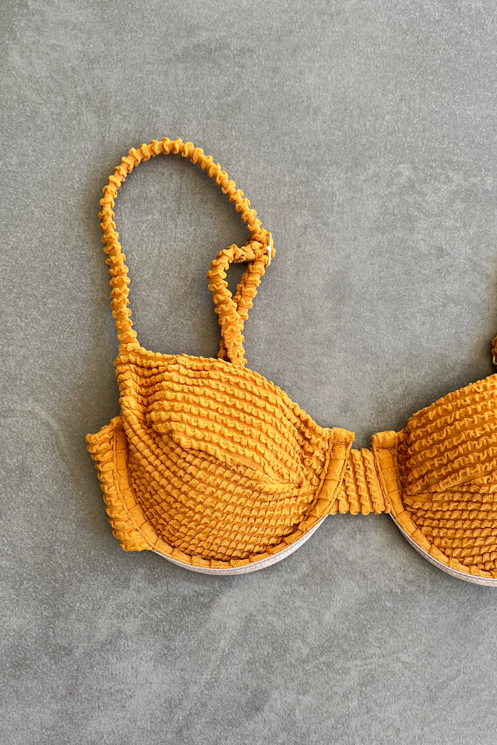 Apricot Textured Zaya Bikini Top