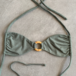 Seashore Textured Fern Green Kayla Bikini Top