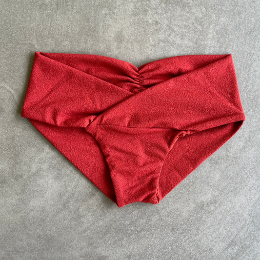 Glazed Cherry Seashore Textured Melissa Bikini Bottom