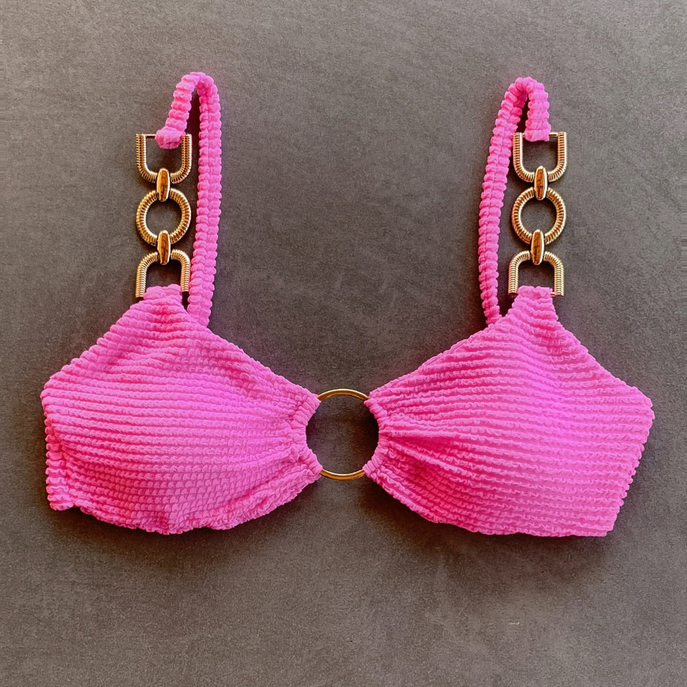 Pink Bliss Textured Mari Bikini Top