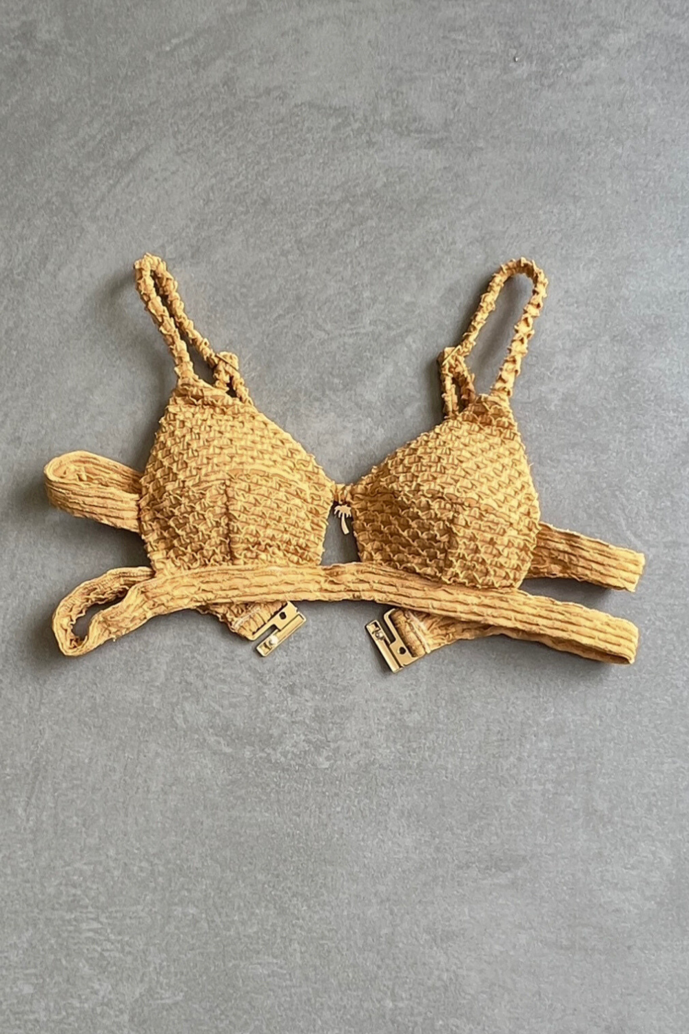 Golden Siren Mermaid Weave Textured Vera Bikini Top