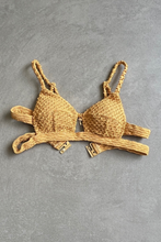 Load image into Gallery viewer, Golden Siren Mermaid Weave Textured Vera Bikini Top
