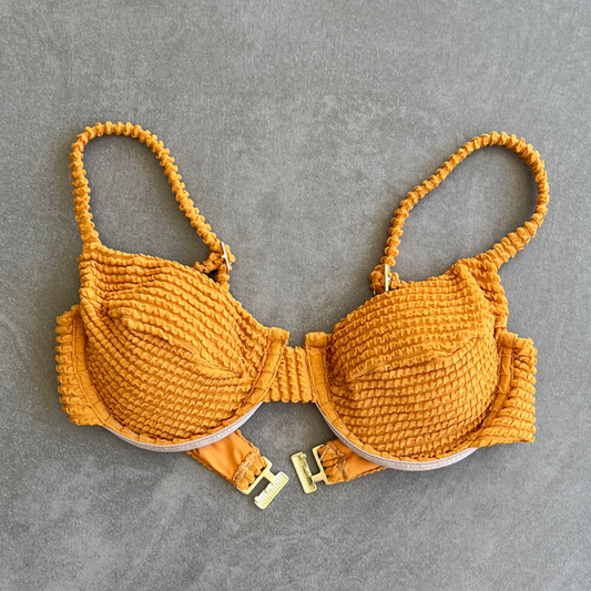 Apricot Textured Zaya Bikini Top