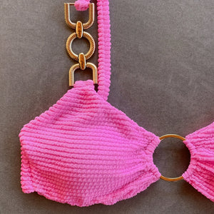 Pink Bliss Textured Mari Bikini Top