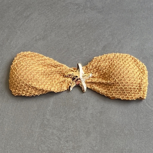 Golden Siren Mermaid Weave Textured Strapless Star Bikini Top