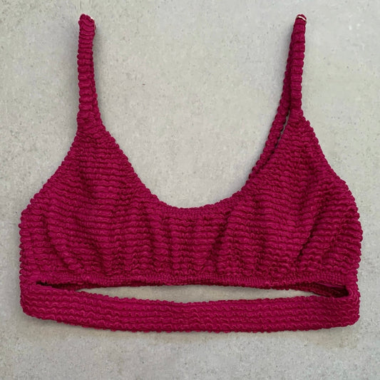 WineBerry Textured Nicole Bikini Top