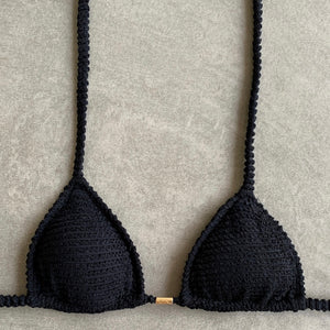 Onyx Textured Triangle Bikini Top