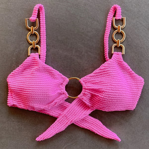 Pink Bliss Textured Mari Bikini Top