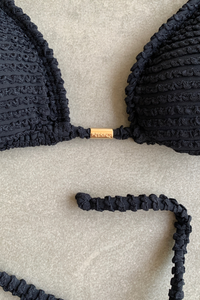 Onyx Textured Triangle Bikini Top