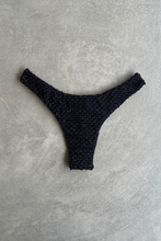 Load image into Gallery viewer, Glamour Black Sparkling Mermaid Weave Textured Bia Bikini Bottom

