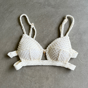 Sparkling Snow Mermaid Weave Textured Vera Bikini Top
