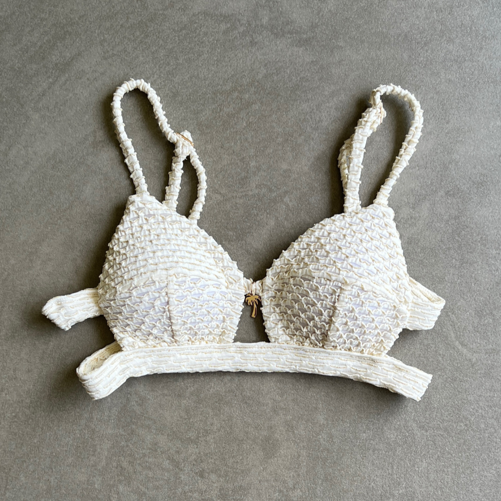 Sparkling Snow Mermaid Weave Textured Vera Bikini Top